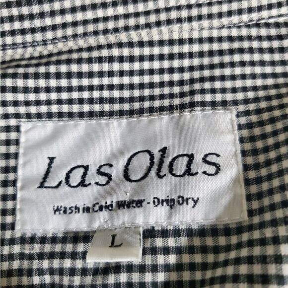 Las Olas VTG "Read" Checkered Shirt Size Large - Picture 11 of 12
